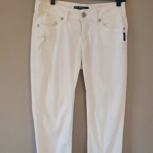 Silver White Denim Cropped Jeans